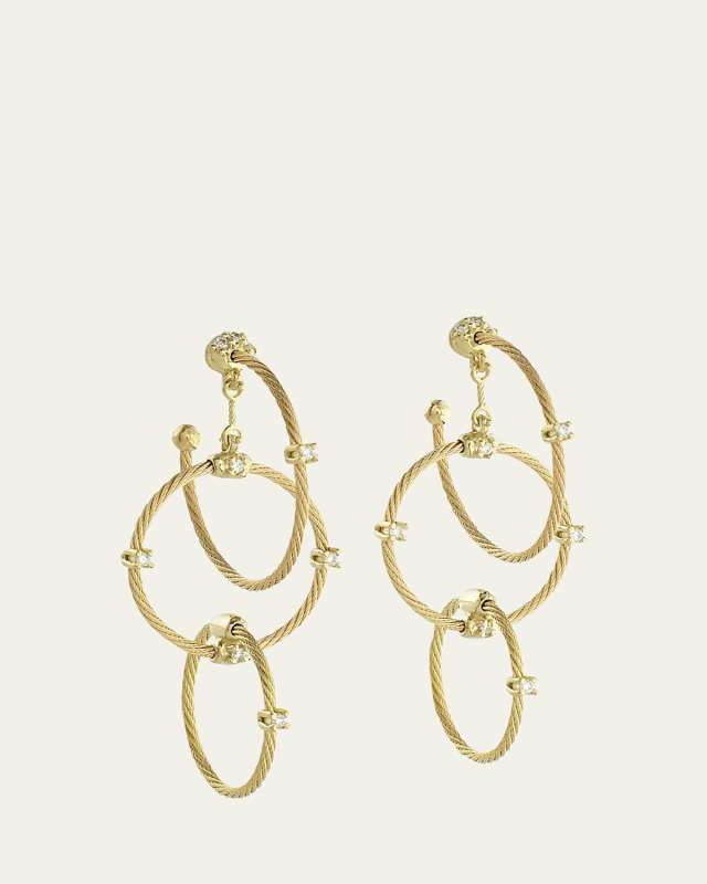Unity Triple-Hoop Diamond Earrings